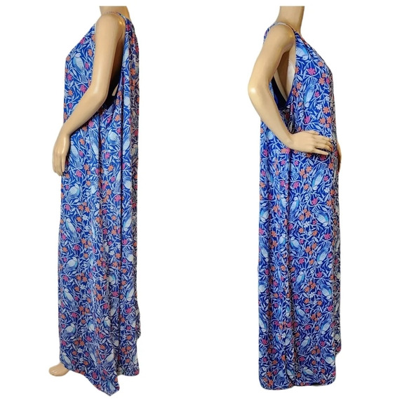 Old Navy Bird Sleeveless maxi dress. Blue Floral. Women's size XXL - Picture 6 of 15